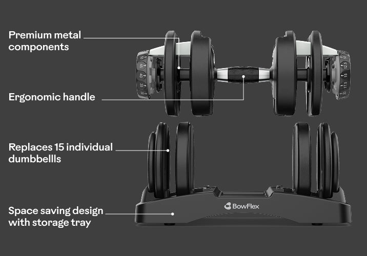 All the advantages of an adjustable dumbbell in a durable design.