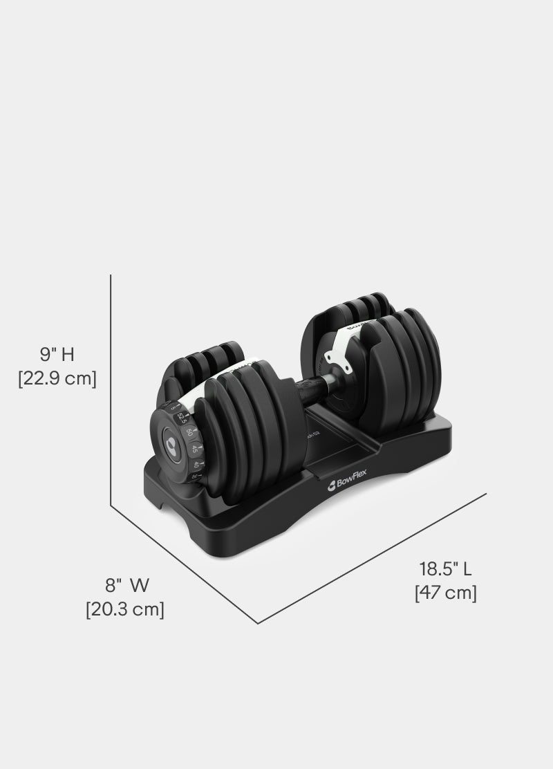 Dimensions for the Results Series 52 SelectTech Dumbbells.
