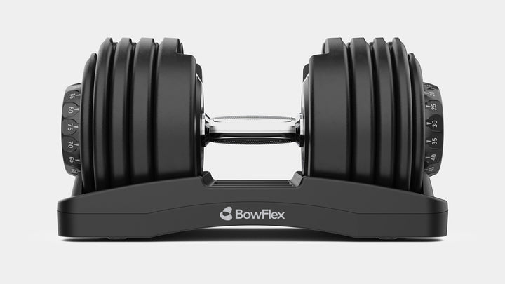 Side view of a single Results Series 90 dumbbell