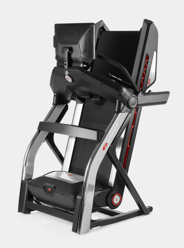 BowFlex Treadmill 22 folding for stowing.