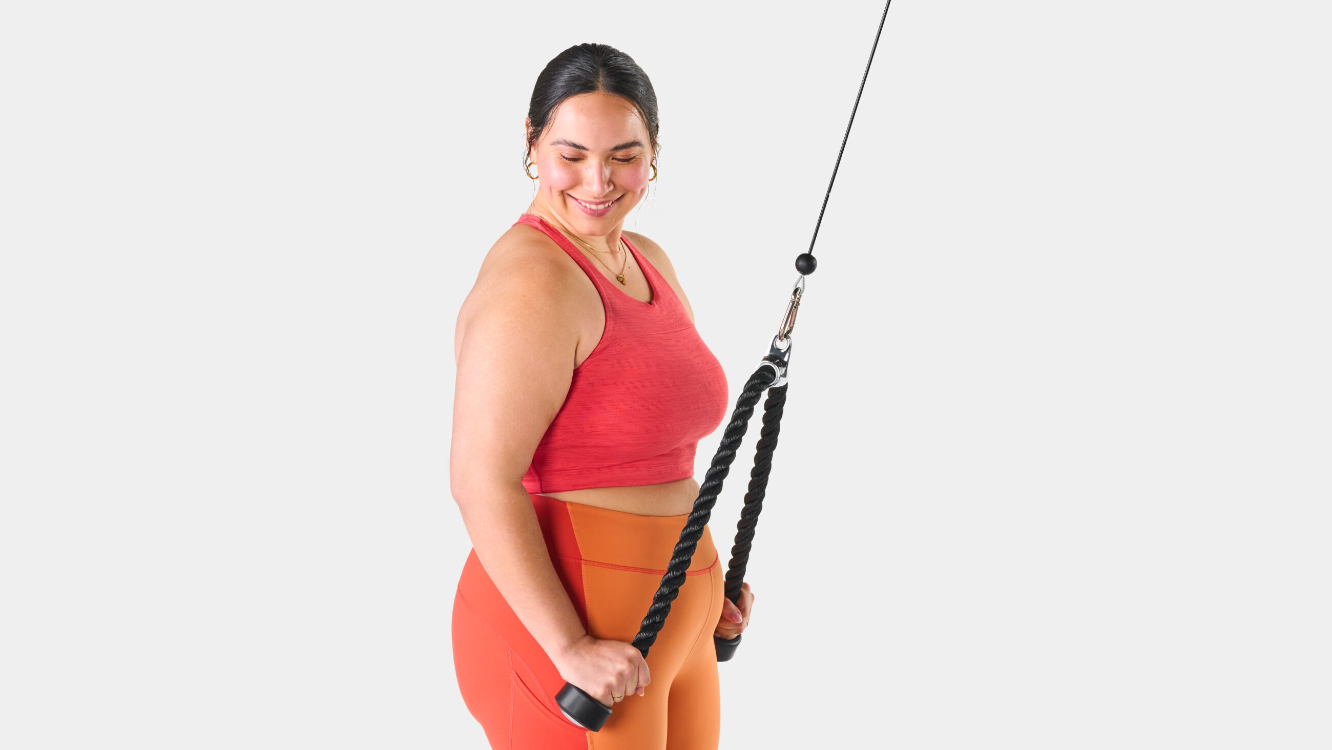 Man Using Tricep Rope to do Extension - default view