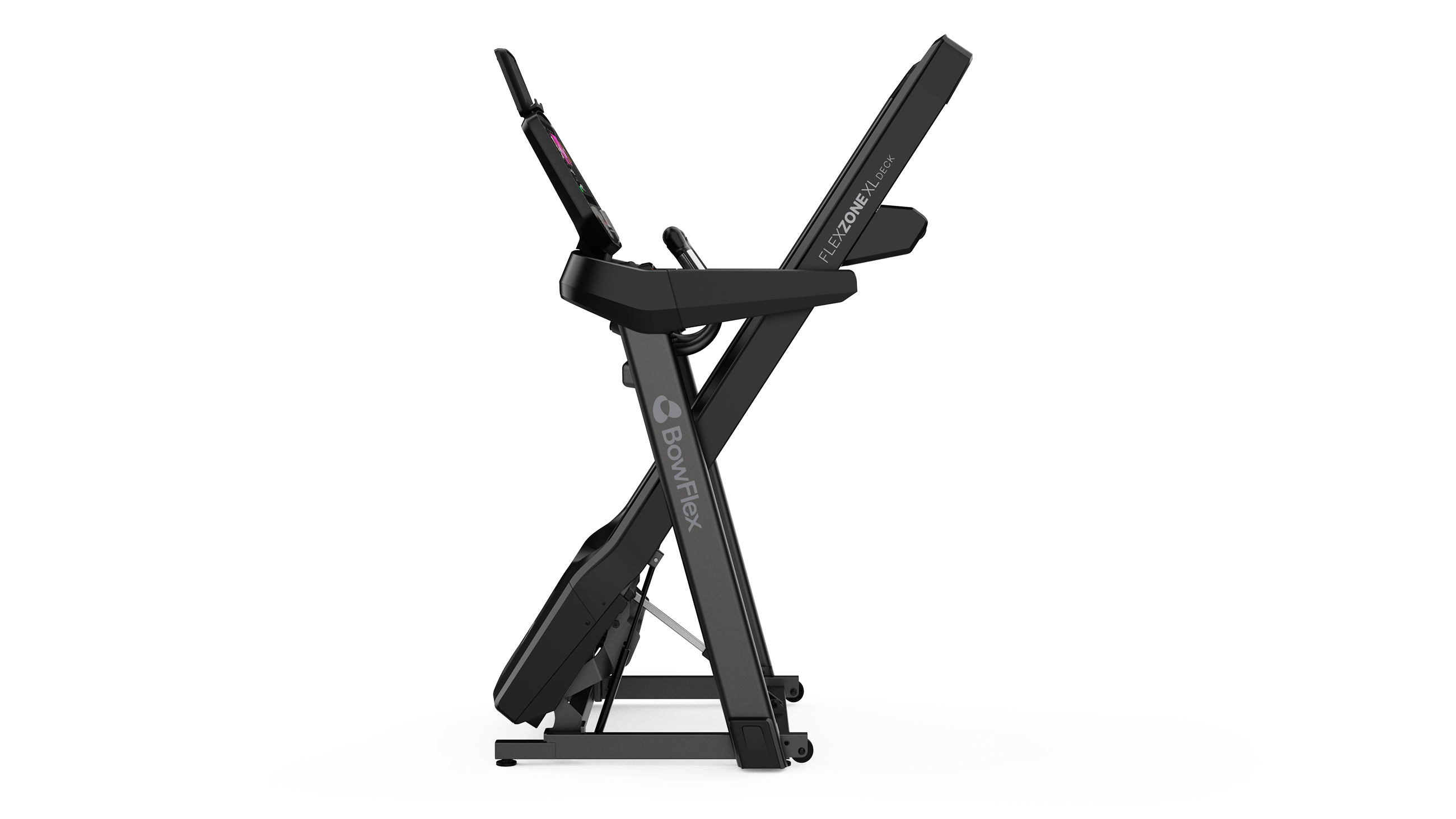 T16 Treadmill folded for easy storage - default view