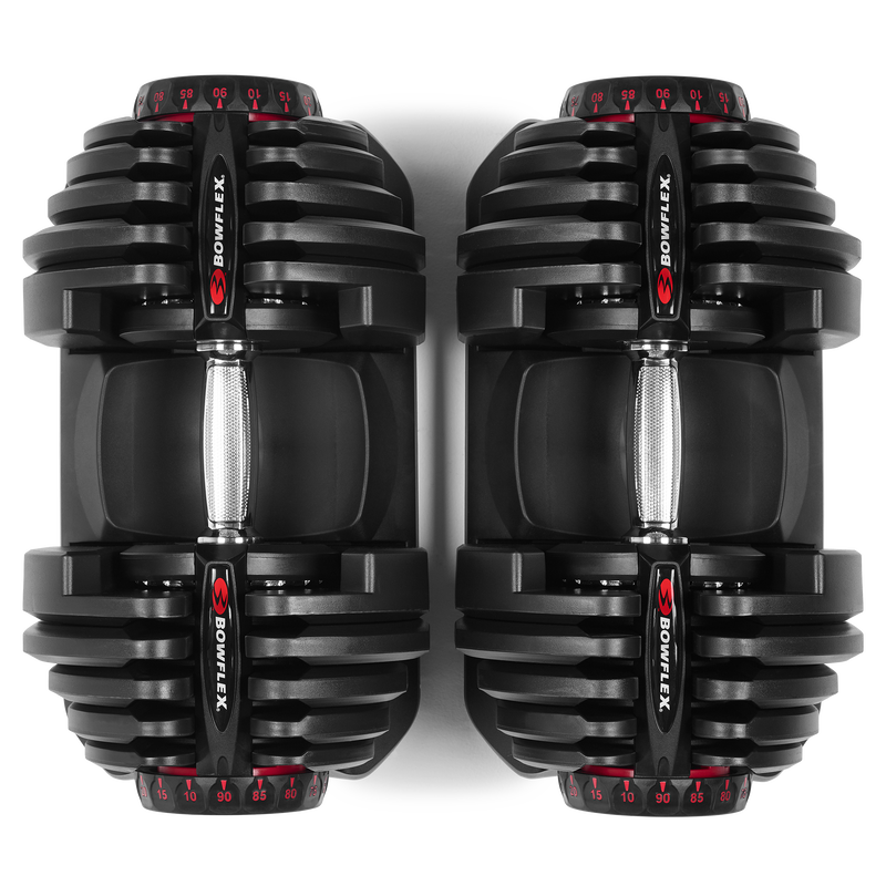 Top view of Bowflex SelectTech 1090 Dumbbells - mobile expanded view