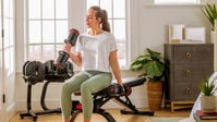 Woman weight lifting using a BowFlex 4.1S Bench--thumbnail