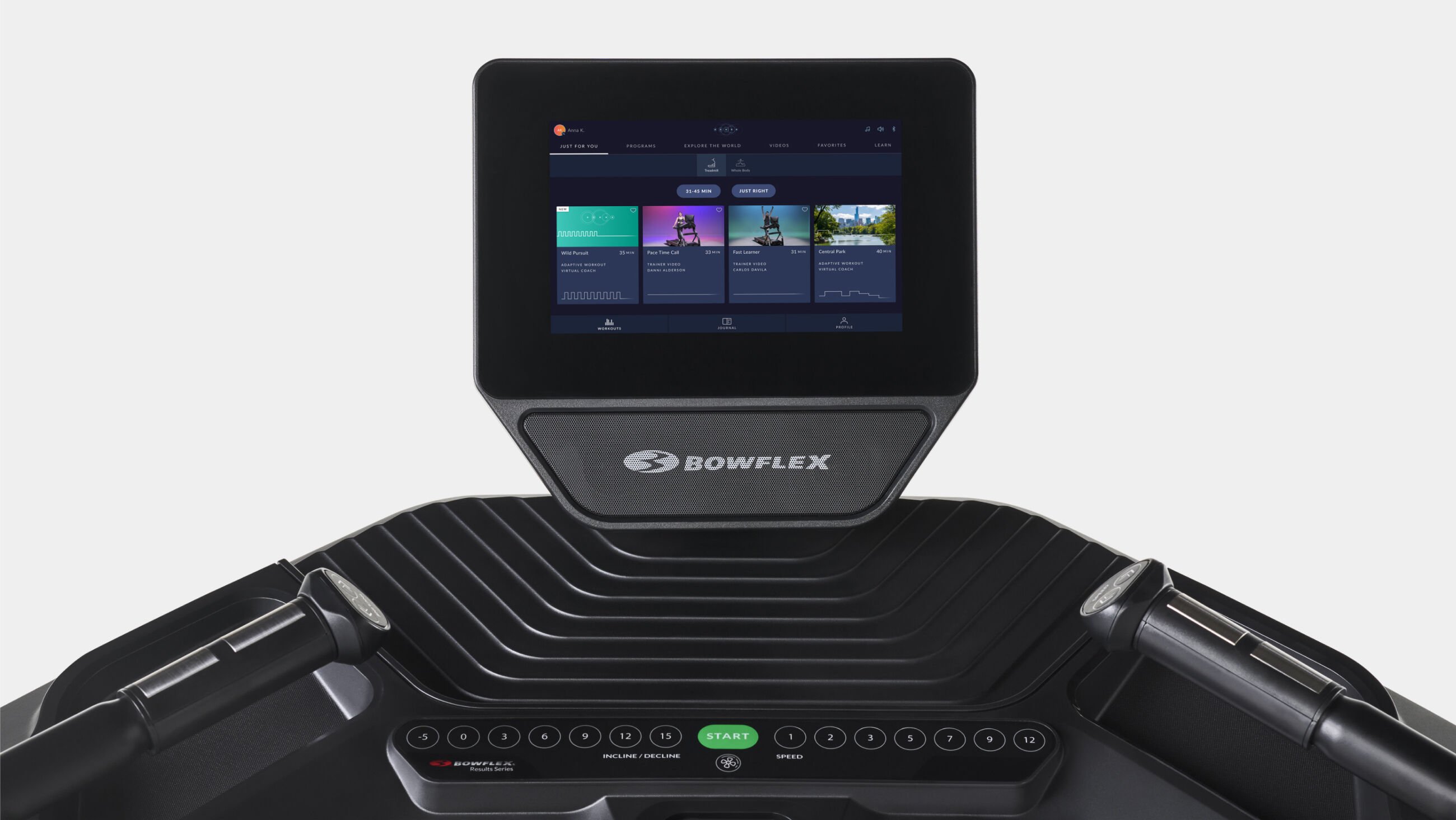 Treadmill 10 console with JRNY  - default view