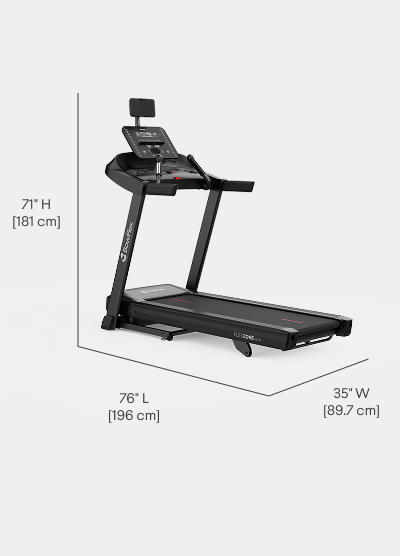 T6 Treadmill Dimensions  - Length 76 inches, Width 35 inches, Height 71 inches