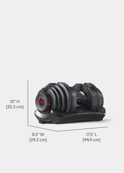 1090 Dumbbells Dimensions Per Dumbbell - Length 17.5 inches, Width 9.5 inches, Height 10 inches