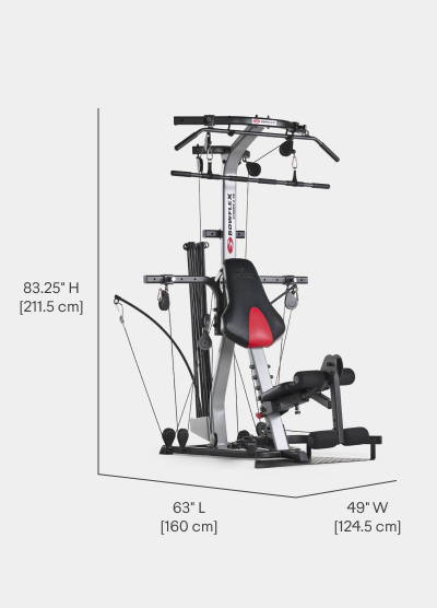 X2SE Home Gym Dimensions - Length 53 inches, Width 49 inches, Height 83.25 inches
