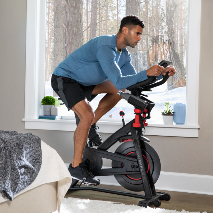 A Bowflex C6 Indoor Cycling Bike.