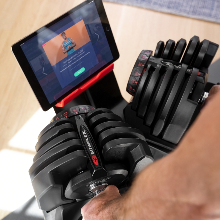 workouts accessed via tablet or smart phone