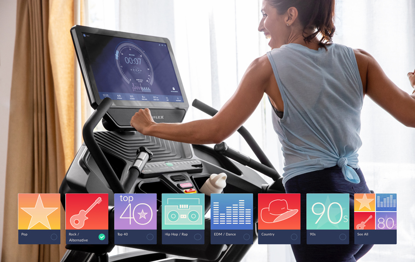 Listen to music while working out on the treadmill